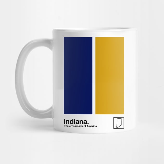 Indiana State Flag  // Original Minimalist Artwork Poster Design by DankFutura